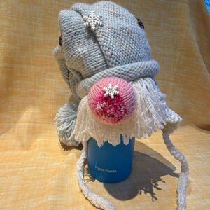 Hand knit Gnome kids hat